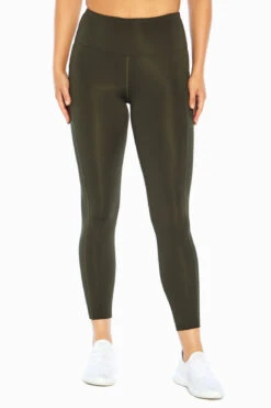 Marika High Rise Side Pocket Ankle Legging - Rosin Green -Marika Shop MLL1145A 3I6.8707